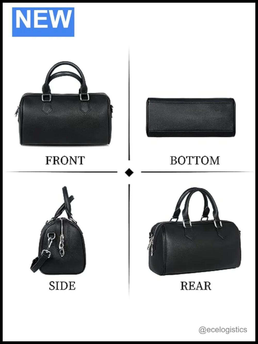 Genuine Leather Crossbody Satchel Handbag with Removable Strap